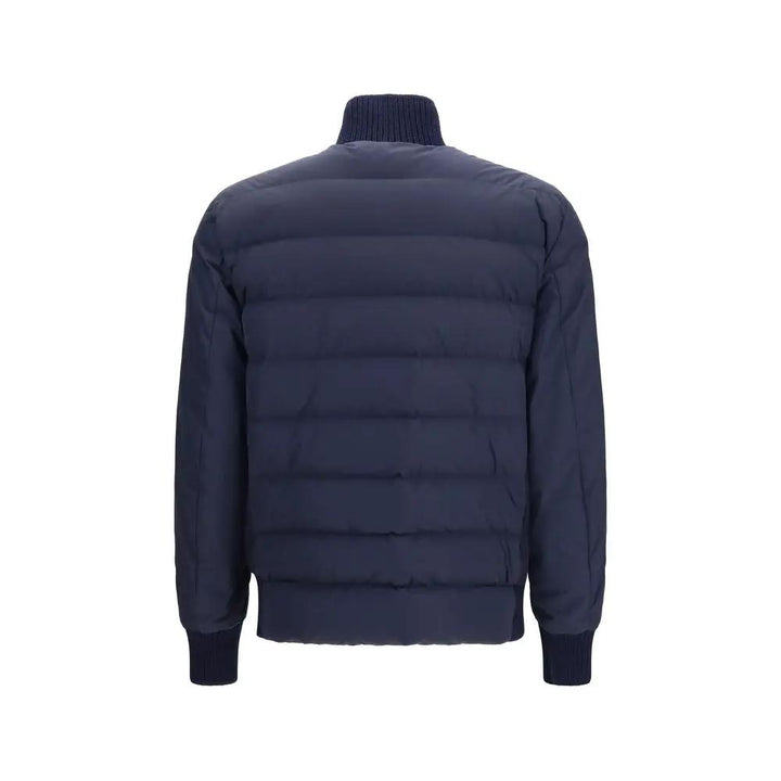 Moncler Sample Sale | Moncler Blue Wool Oves Aries Shell Jacket - | Designer outlet