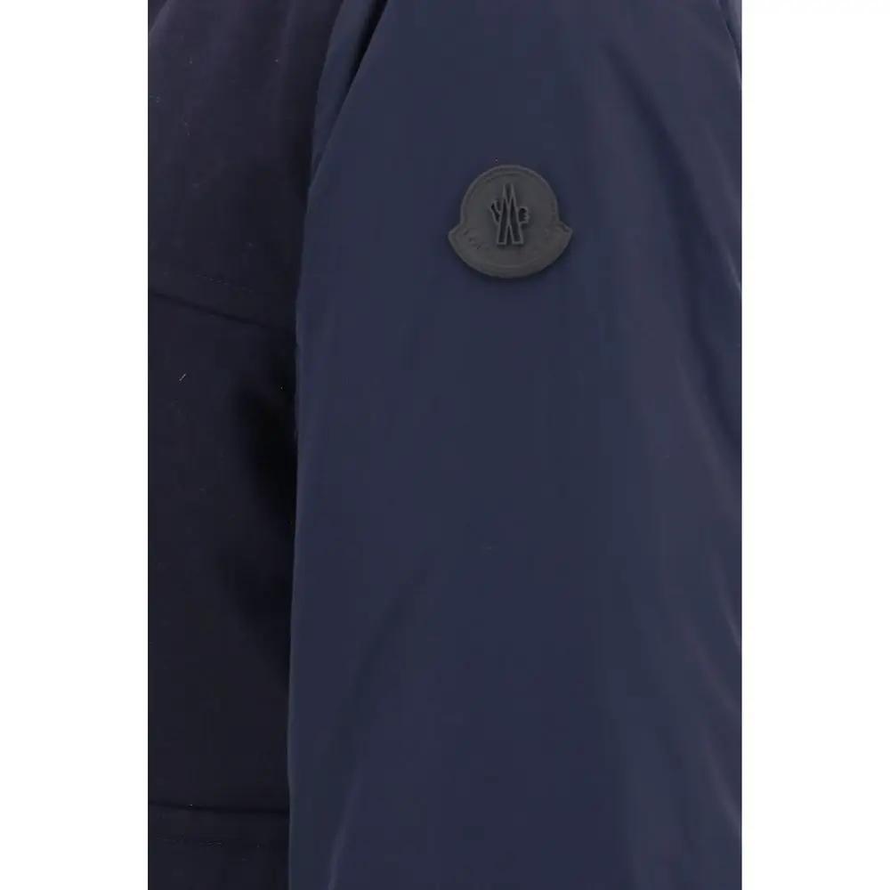 Moncler Sample Sale | Moncler Blue Wool Oves Aries Shell Jacket - | Designer outlet