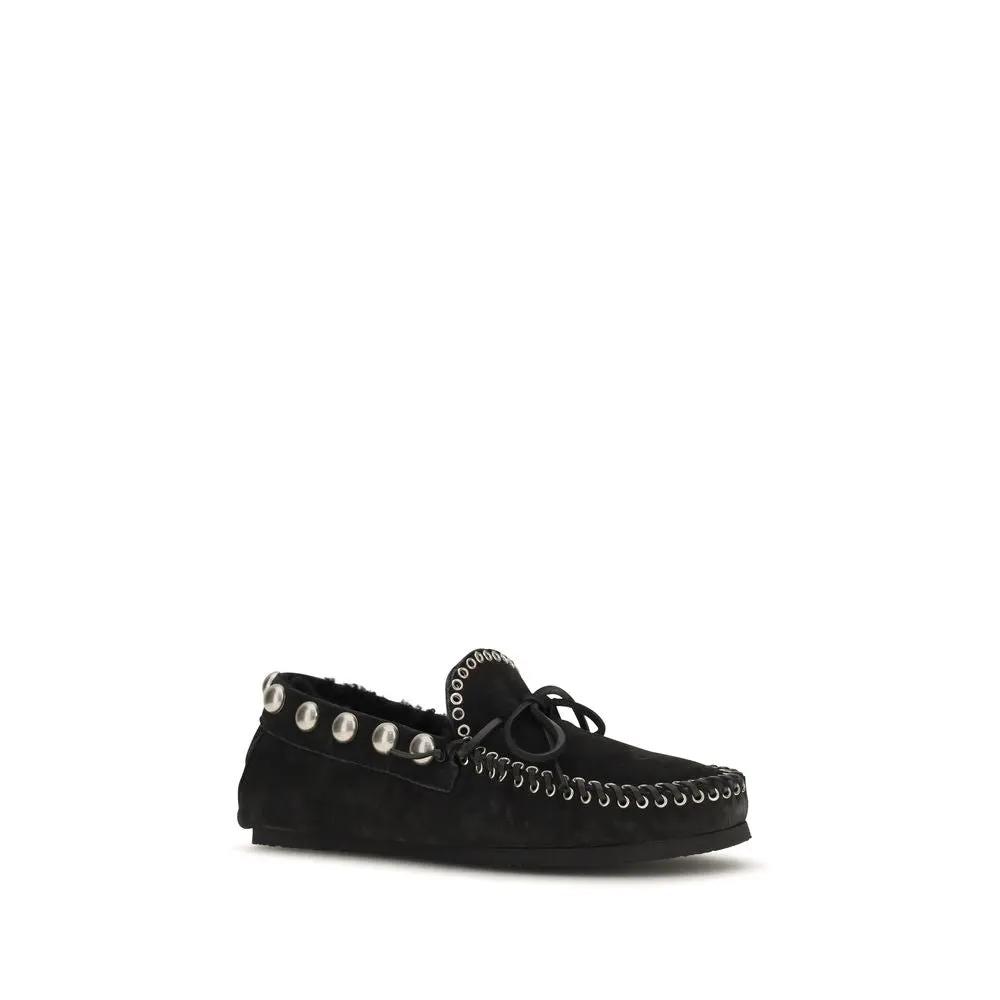 Isabel Marant Sample Sale | Isabel Marant Black Calf Leather Bos Taurus Slip-On Loafers - | Designer outlet