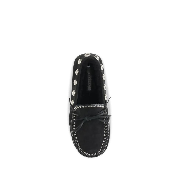 Isabel Marant Sample Sale | Isabel Marant Black Calf Leather Bos Taurus Slip-On Loafers - | Designer outlet