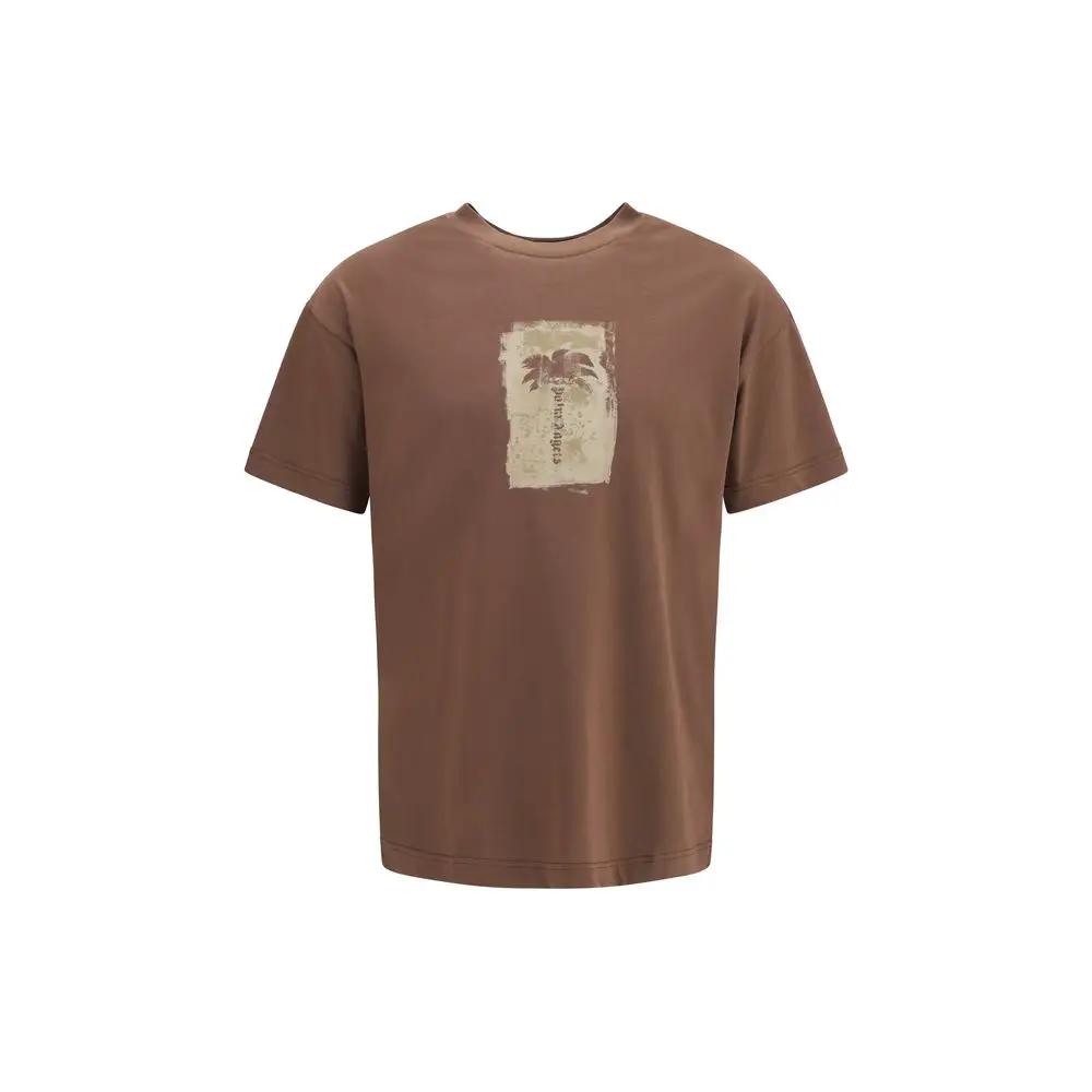 Palm Angels Sample Sale | Palm Angels Brown Cotton T-Shirt - | Designer outlet