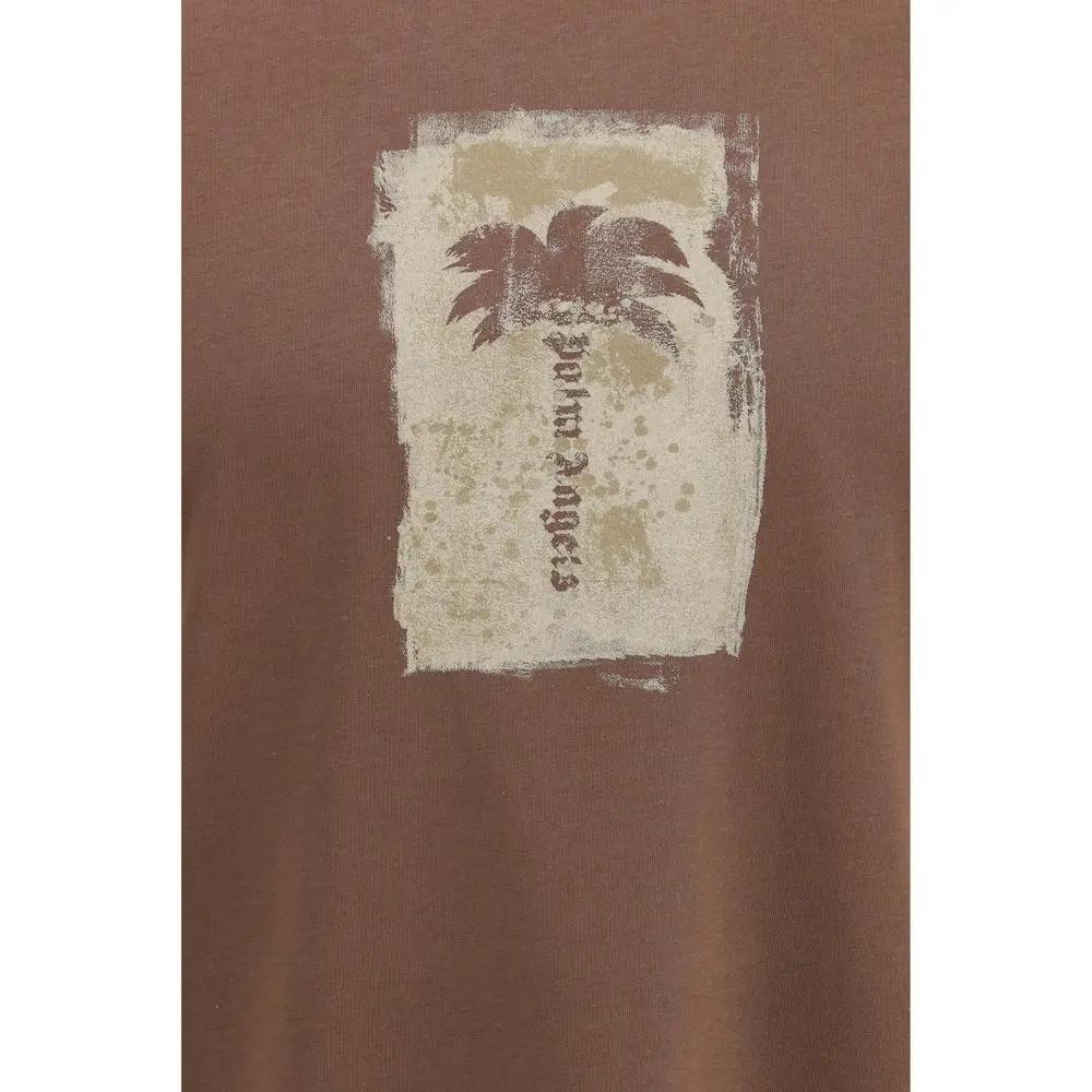 Palm Angels Sample Sale | Palm Angels Brown Cotton T-Shirt - | Designer outlet