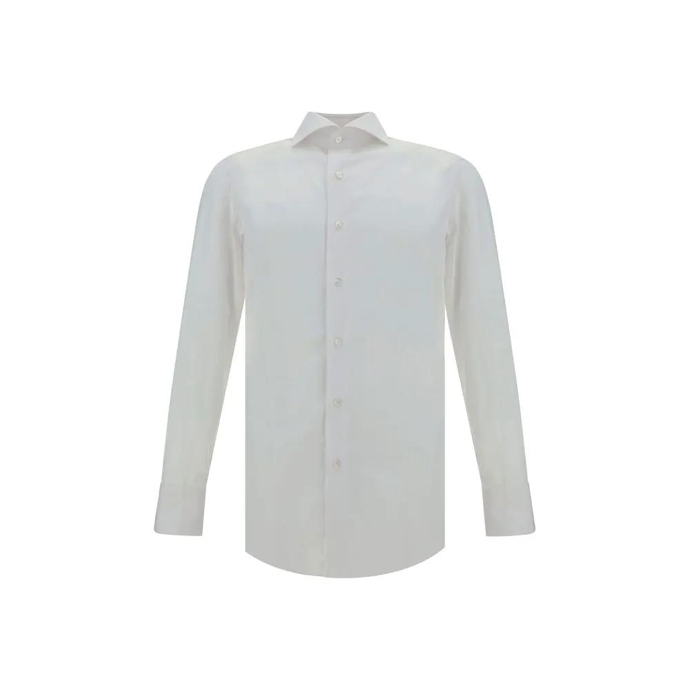 Finamore Sample Sale | Finamore White Cotton Dress Shirt - | Designer outlet