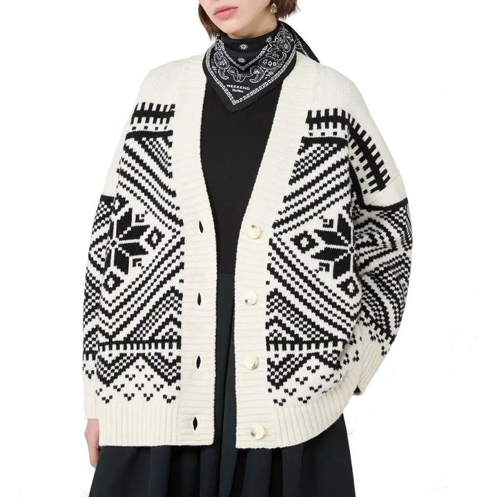 Max Mara Sample Sale | Max Mara White Virgin Wool Cardigan - | Designer outlet