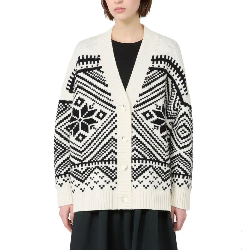 Max Mara Sample Sale | Max Mara White Virgin Wool Cardigan - | Designer outlet