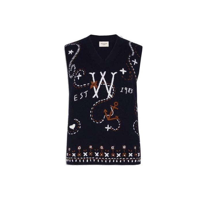 Max Mara Sample Sale | Max Mara Blue Virgin Wool Waistcoat - | Designer outlet