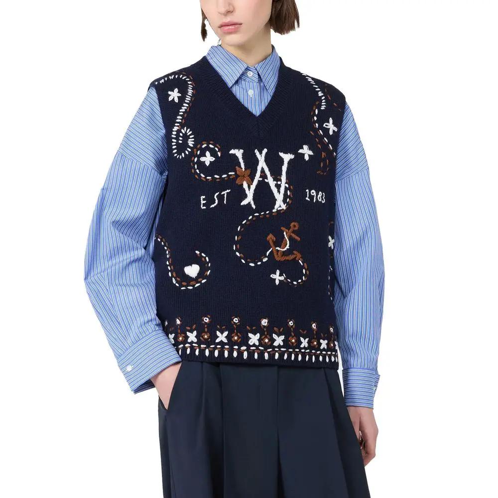 Max Mara Sample Sale | Max Mara Blue Virgin Wool Waistcoat - | Designer outlet