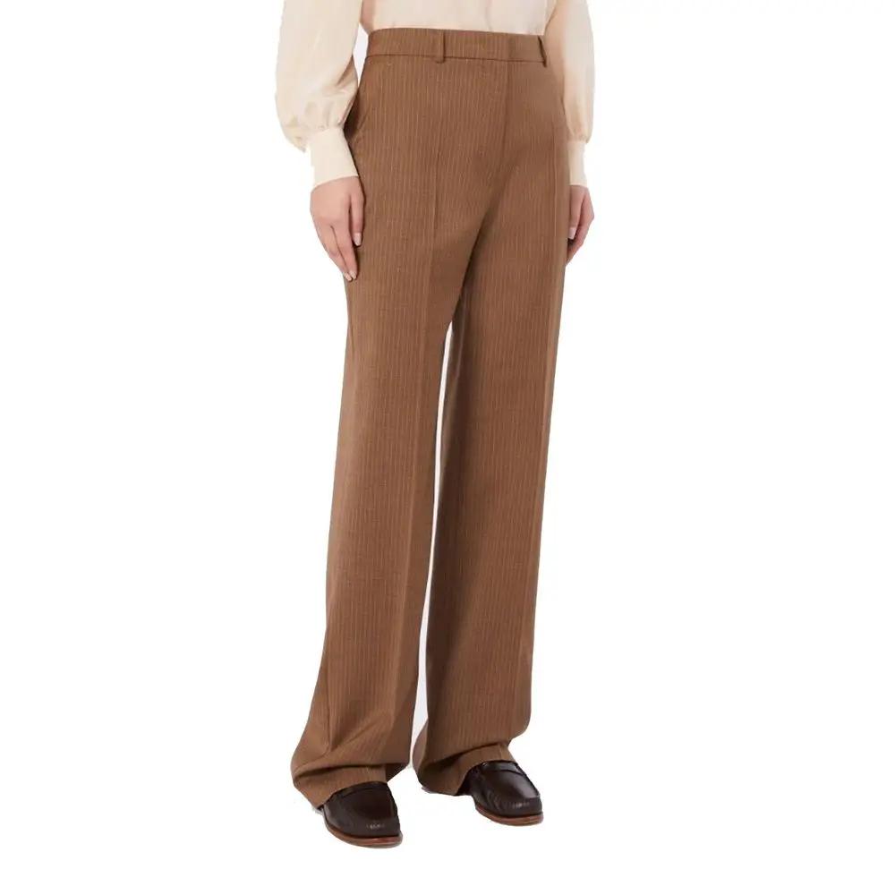 Max Mara Sample Sale | Max Mara Brown Virgin Wool Dress Pants - | Designer outlet