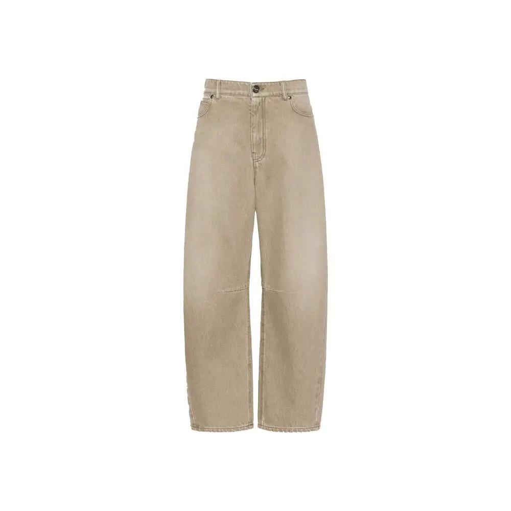 Max Mara Sample Sale | Max Mara Beige Cotton Relaxed Fit Jeans - | Designer outlet