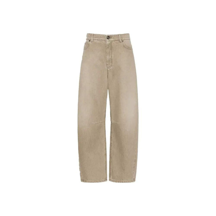 Max Mara Sample Sale | Max Mara Beige Cotton Relaxed Fit Jeans - | Designer outlet