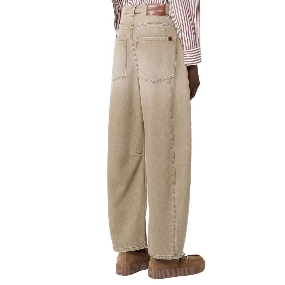 Max Mara Sample Sale | Max Mara Beige Cotton Relaxed Fit Jeans - | Designer outlet