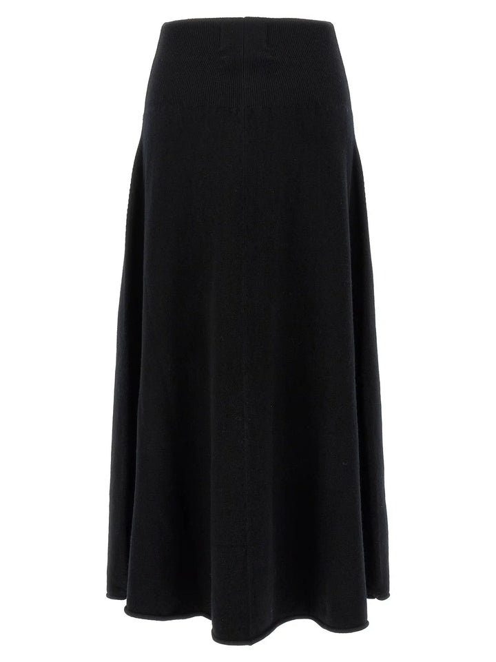 Extreme Cashmere Sample Sale | Extreme Cashmere Black Cashmere Midi Skirt - | Designer outlet