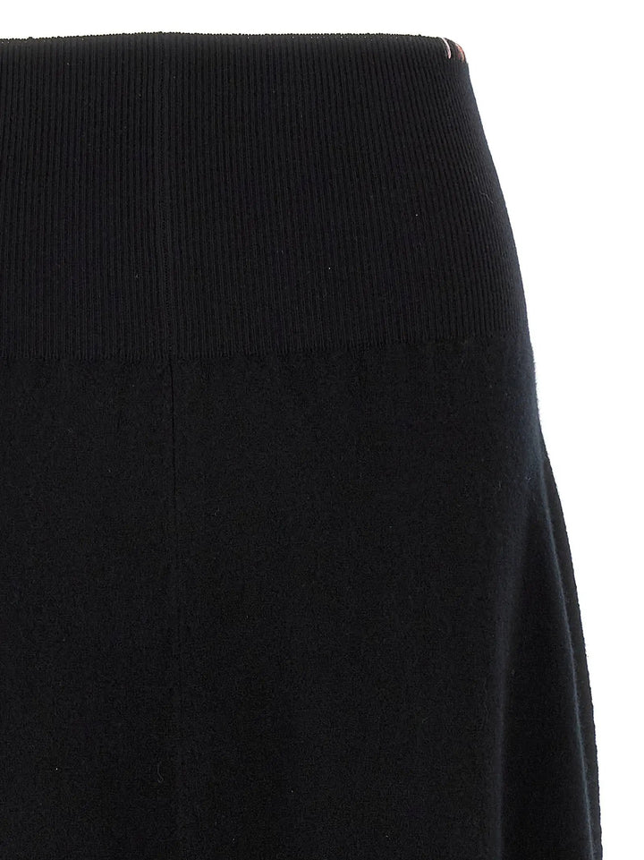 Extreme Cashmere Sample Sale | Extreme Cashmere Black Cashmere Midi Skirt - | Designer outlet
