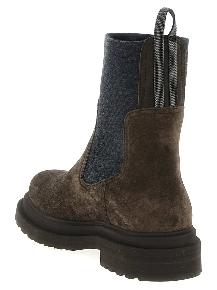 Brunello Cucinelli Sample Sale | Brunello Cucinelli Brown Calfskin Ankle Boots - | Designer outlet