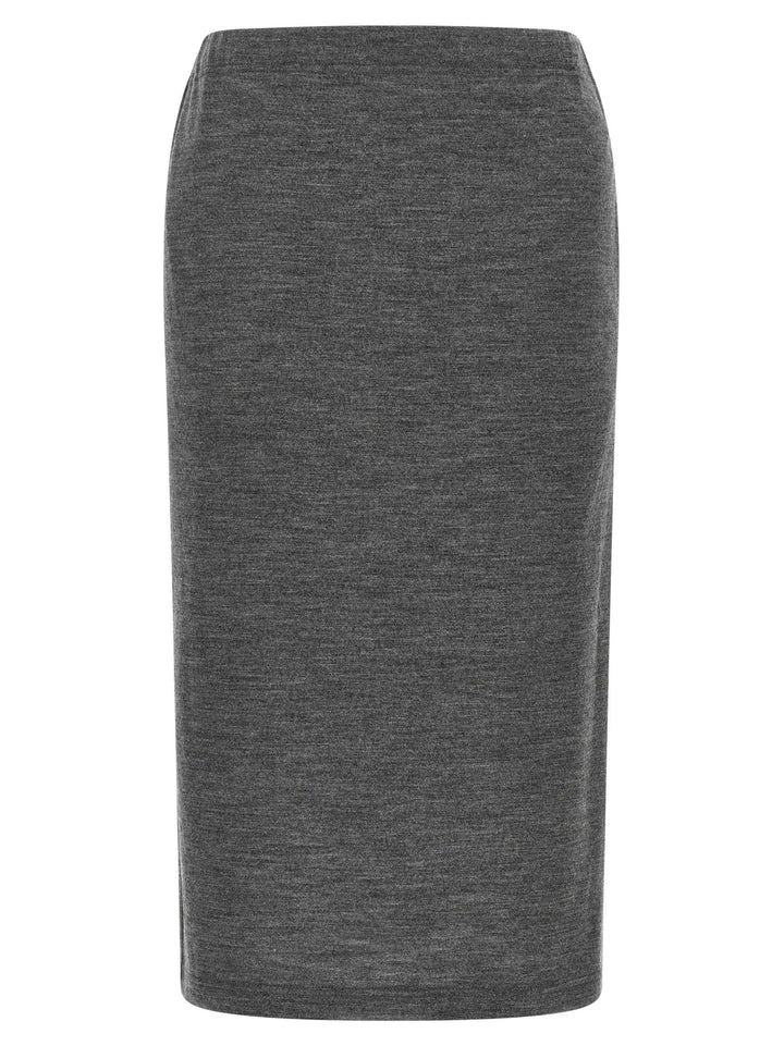 Junya Watanabe Sample Sale | Junya Watanabe Gray Wool Midi Skirt - | Designer outlet