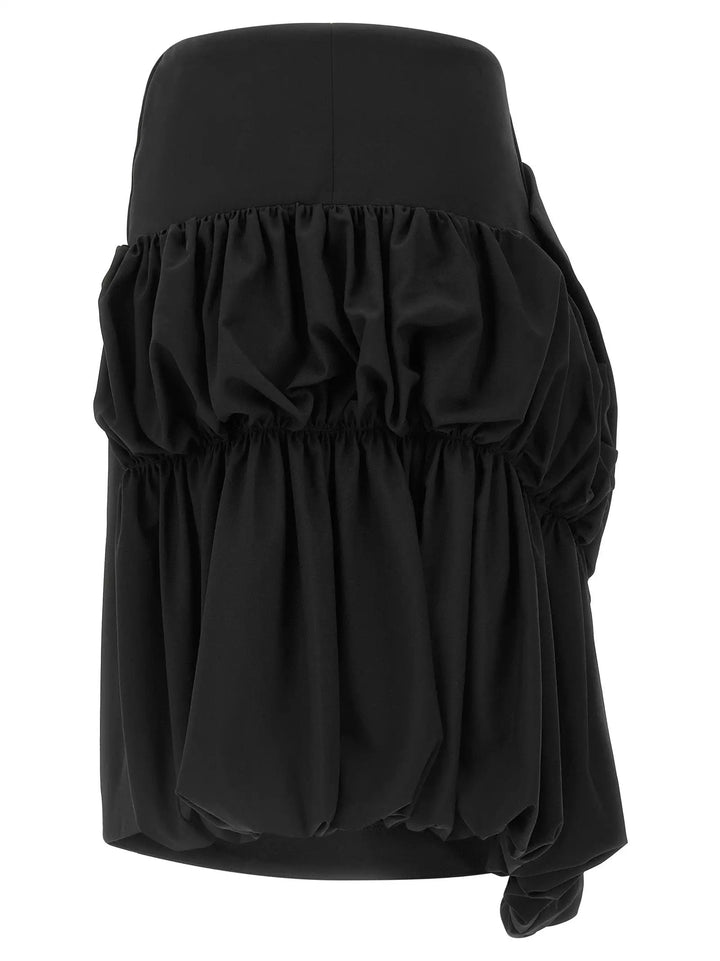 Comme Des Garçons Sample Sale | Comme Des Garçons Black Wool Midi Skirt - | Designer outlet