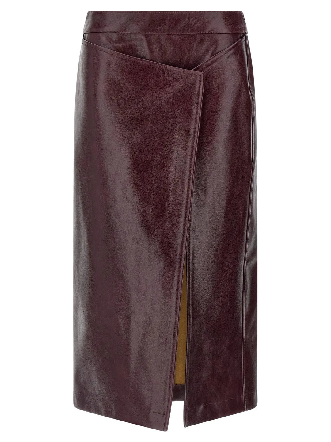 Armarium Sample Sale | Armarium Bordeaux Cowhide Midi Skirt - | Designer outlet