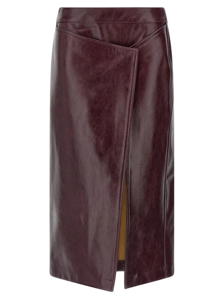 Armarium Sample Sale | Armarium Bordeaux Cowhide Midi Skirt - | Designer outlet