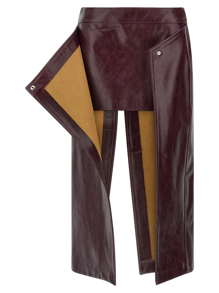 Armarium Sample Sale | Armarium Bordeaux Cowhide Midi Skirt - | Designer outlet
