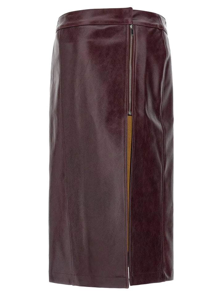Armarium Sample Sale | Armarium Bordeaux Cowhide Midi Skirt - | Designer outlet