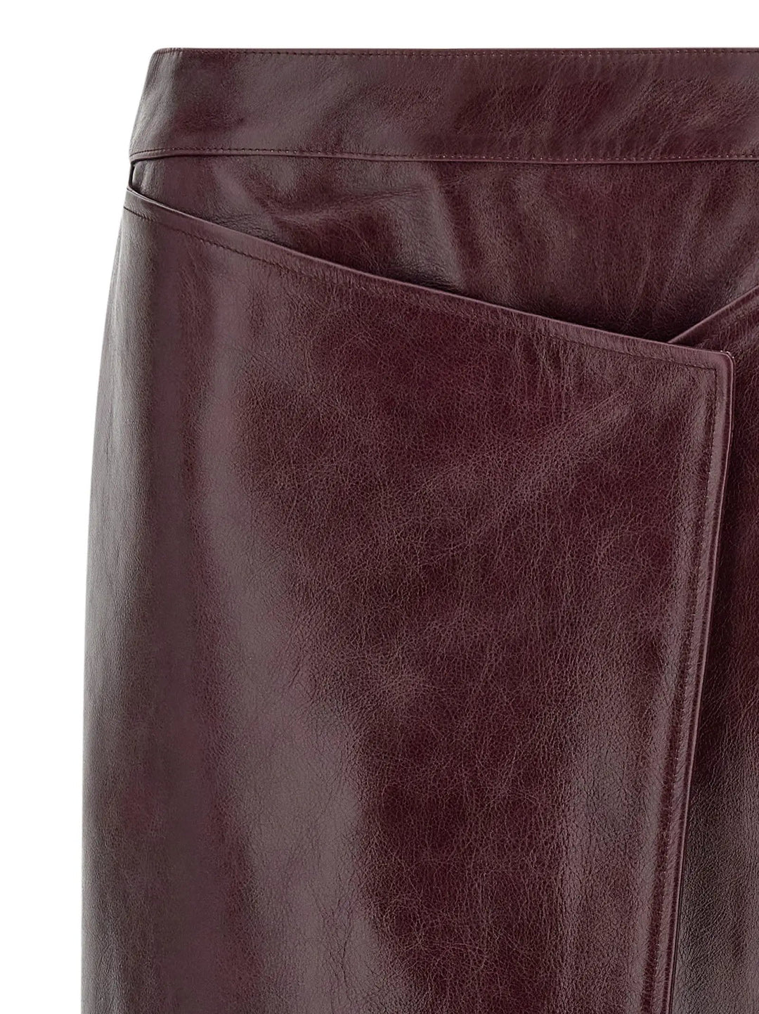 Armarium Sample Sale | Armarium Bordeaux Cowhide Midi Skirt - | Designer outlet