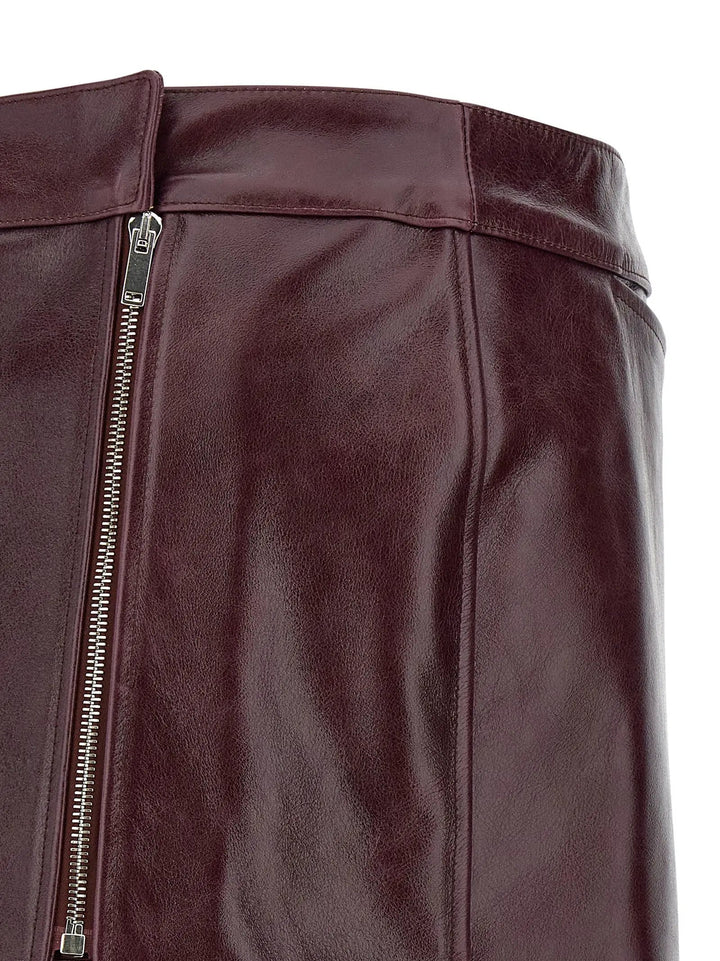 Armarium Sample Sale | Armarium Bordeaux Cowhide Midi Skirt - | Designer outlet