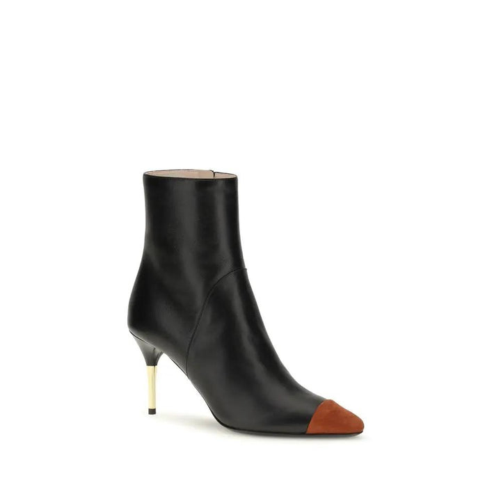 Valentino Garavani Sample Sale | Valentino Garavani Black Calf Leather Bos Taurus Ankle Boots - | Designer outlet