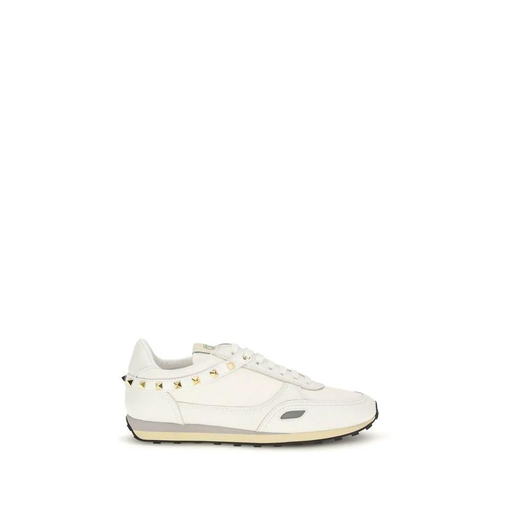 Valentino Garavani Sample Sale | Valentino Garavani White Calf Leather Bos Taurus Athletic Sneakers - | Designer outlet