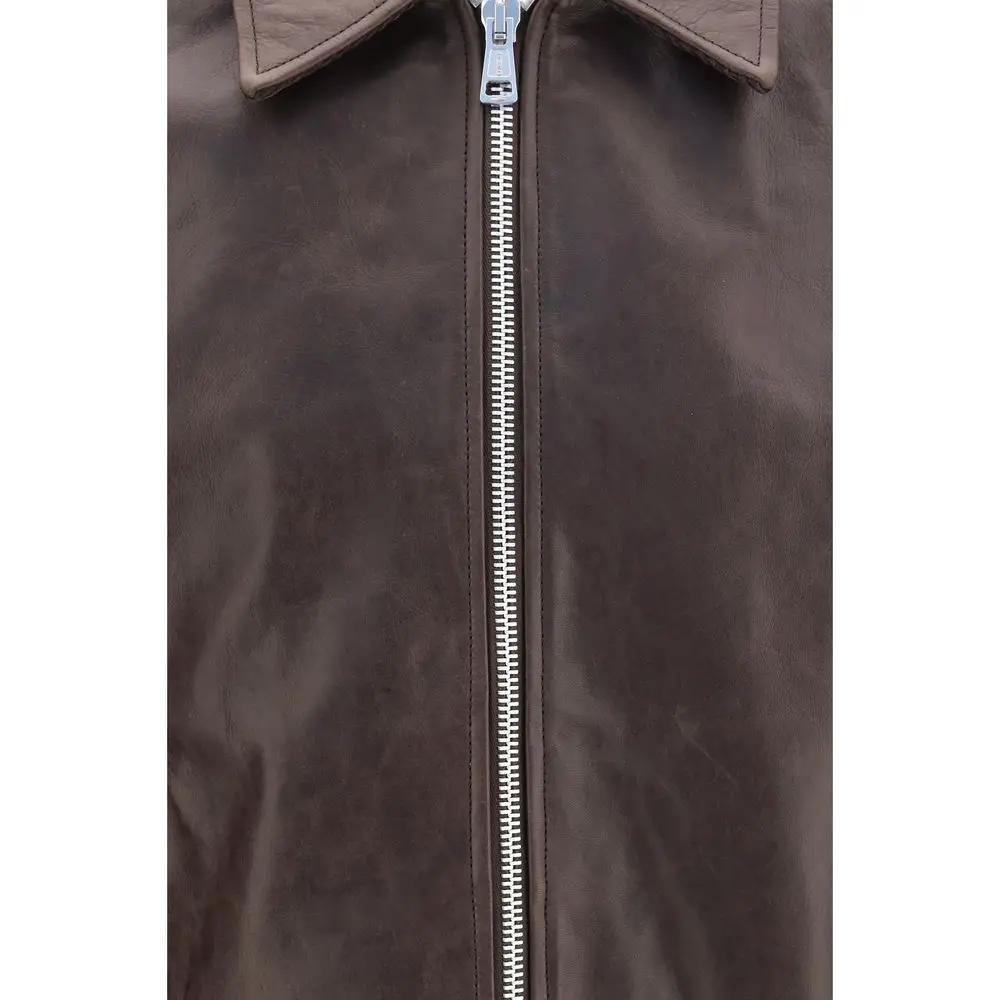 Our Legacy Sample Sale | Our Legacy Brown Calf Leather Bos Taurus Leather Jacket - | Designer outlet