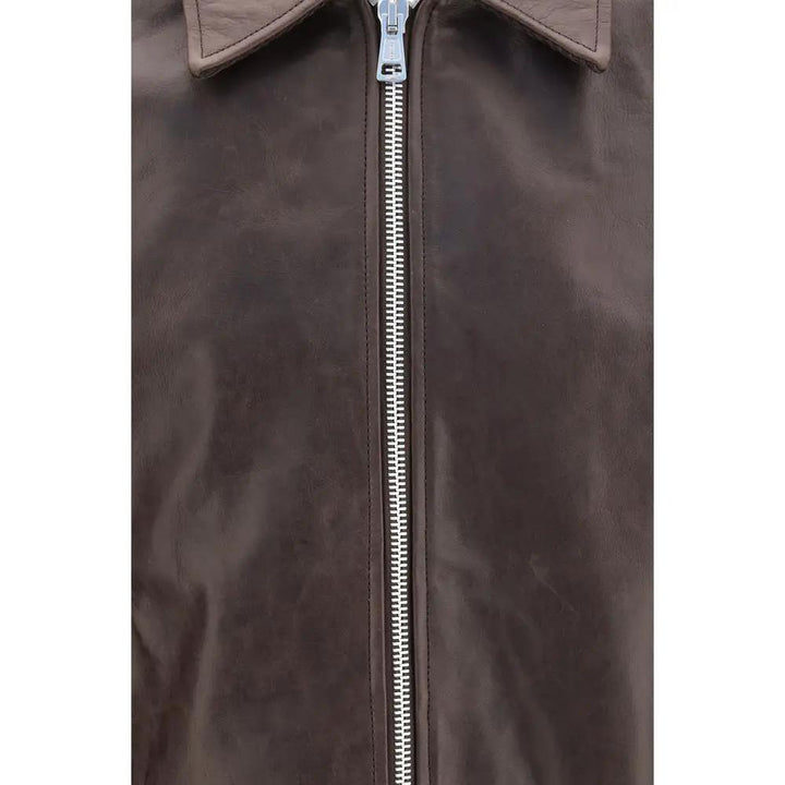 Our Legacy Sample Sale | Our Legacy Brown Calf Leather Bos Taurus Leather Jacket - | Designer outlet