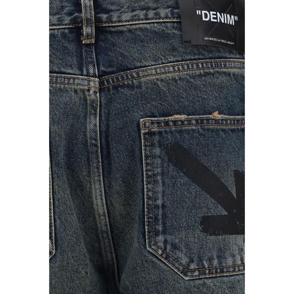 Off-White Sample Sale | Off-White Blue Cotton Straight-Leg Jeans - | Designer outlet