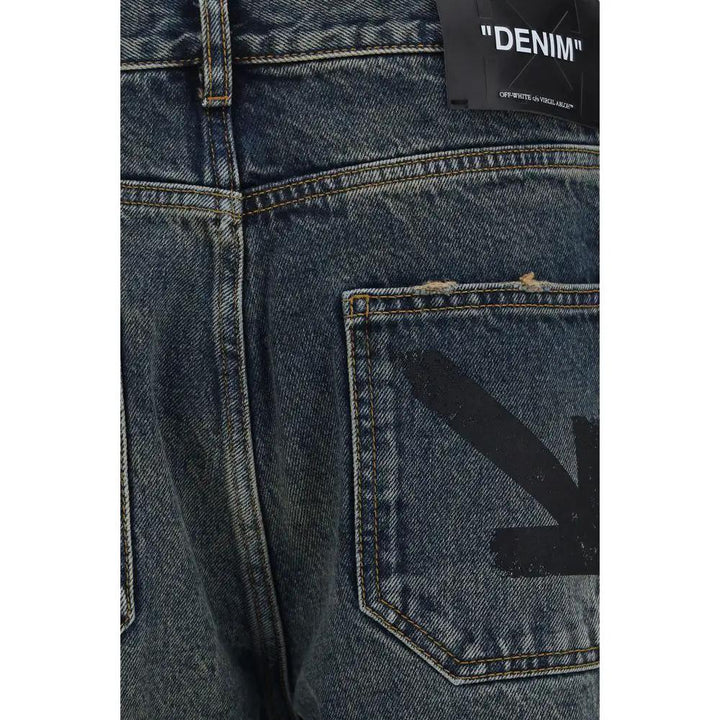 Off-White Sample Sale | Off-White Blue Cotton Straight-Leg Jeans - | Designer outlet