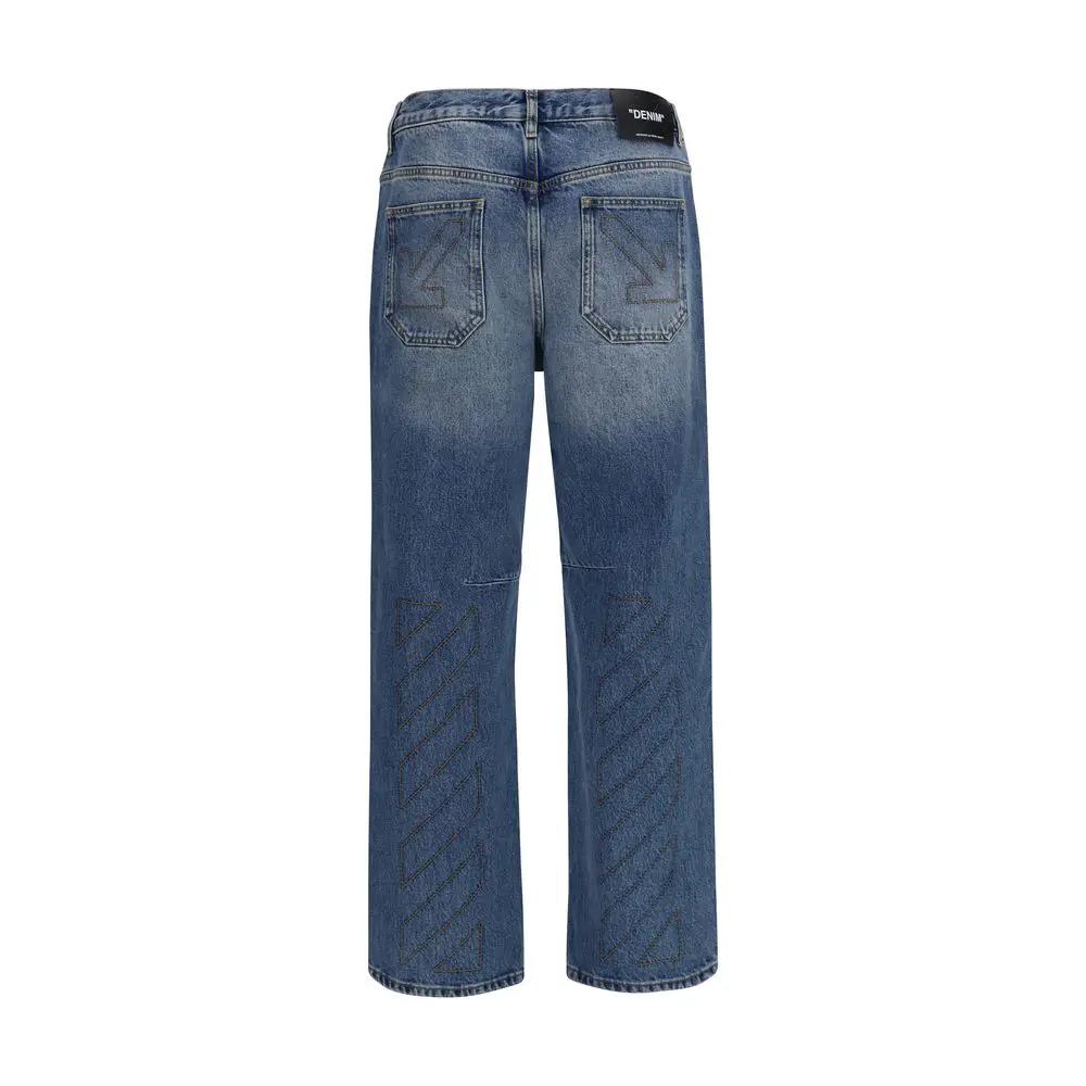 Off-White Sample Sale | Off-White Blue Cotton Slim Fit Jeans - | Designer outlet