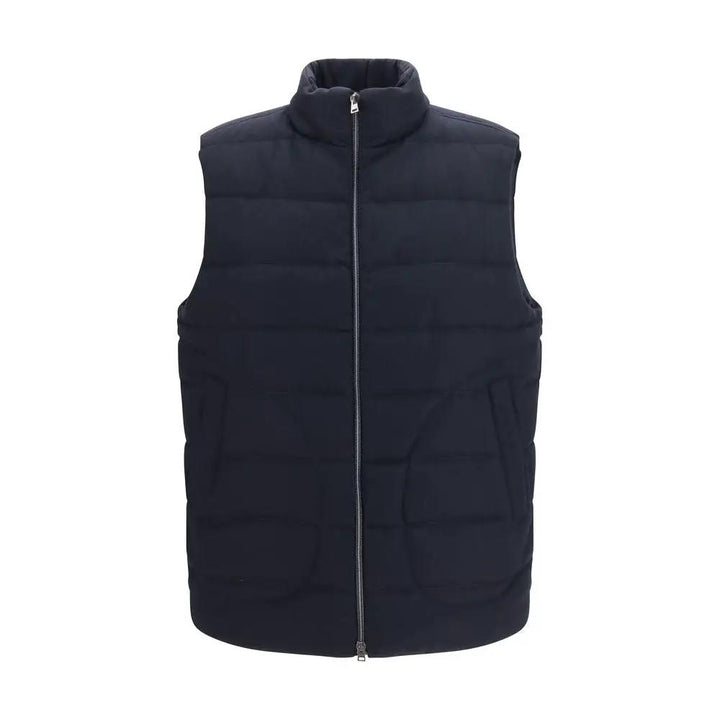 Herno Sample Sale | Herno Blue Wool Oves Aries Sleeveless Jacket - | Designer outlet