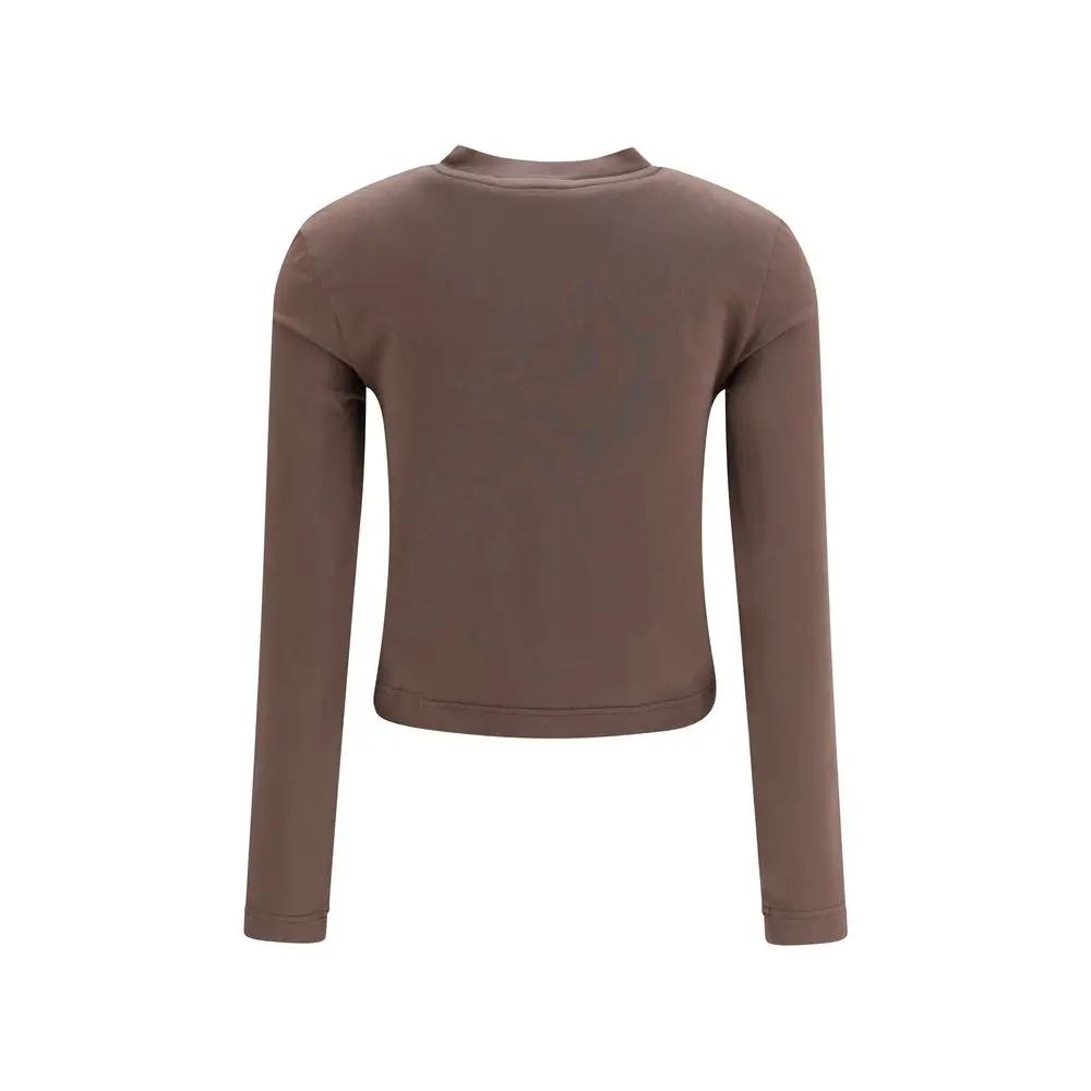 Jacquemus Sample Sale | Jacquemus Brown Cotton Long Sleeve T-Shirt - | Designer outlet