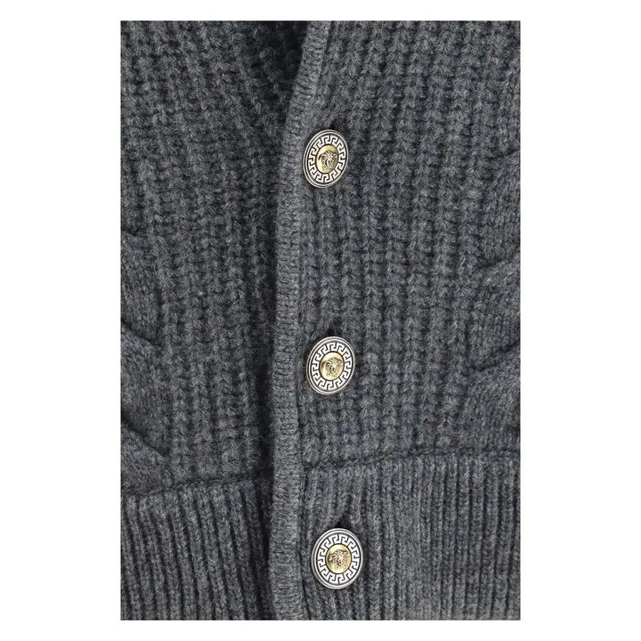 Versace Sample Sale | Versace Gray Wool Oves Aries Cardigan - | Designer outlet