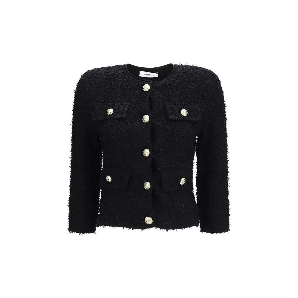 Balmain Sample Sale | Balmain Black Viscose Shell Jacket - | Designer outlet