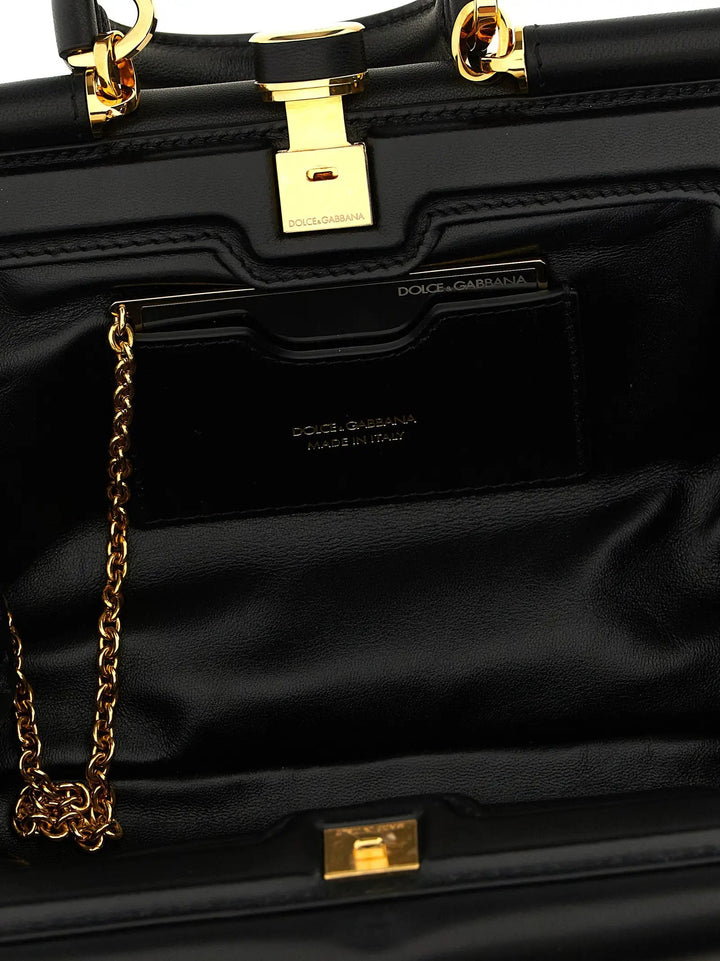 Dolce &amp; Gabbana Sample Sale | Dolce &amp; Gabbana Black Lamb Leather Handbag - | Designer outlet