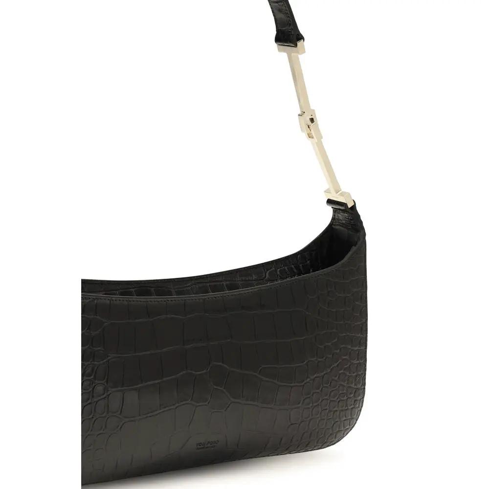 Tom Ford Sample Sale | Tom Ford Black Calf Leather Bos Taurus Shoulder Bag - | Designer outlet