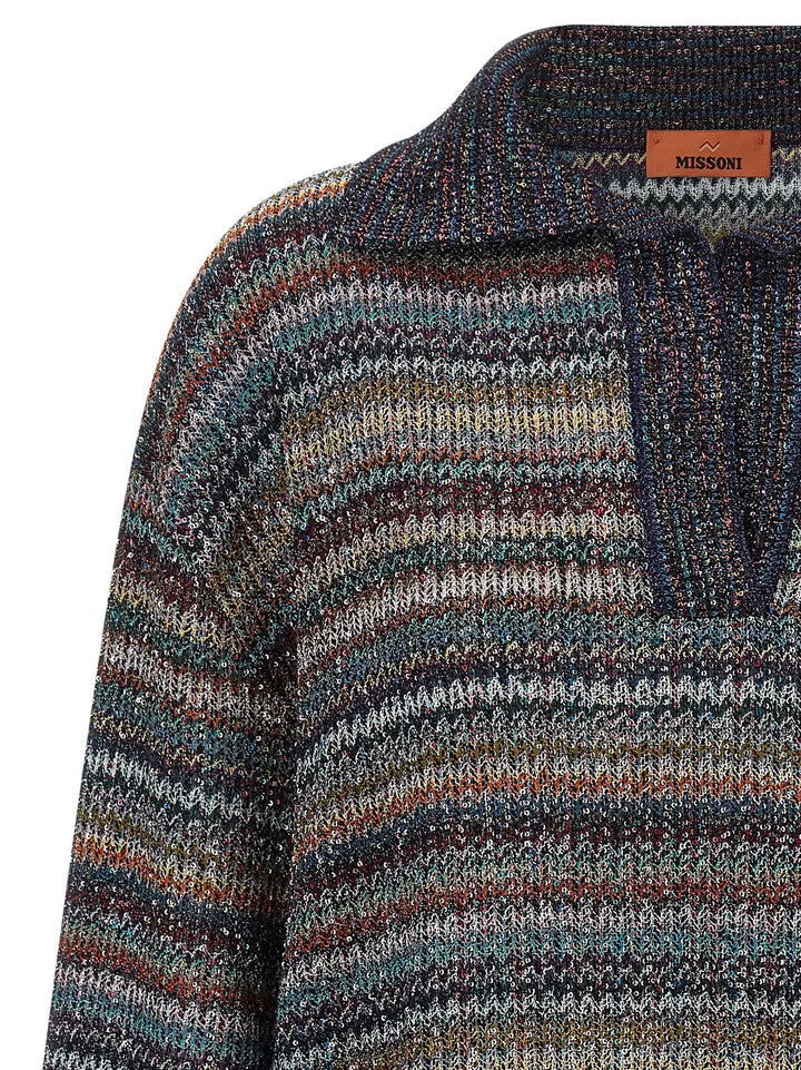 Missoni Sample Sale | Missoni Multicolor Viscose Polo Shirt - | Designer outlet