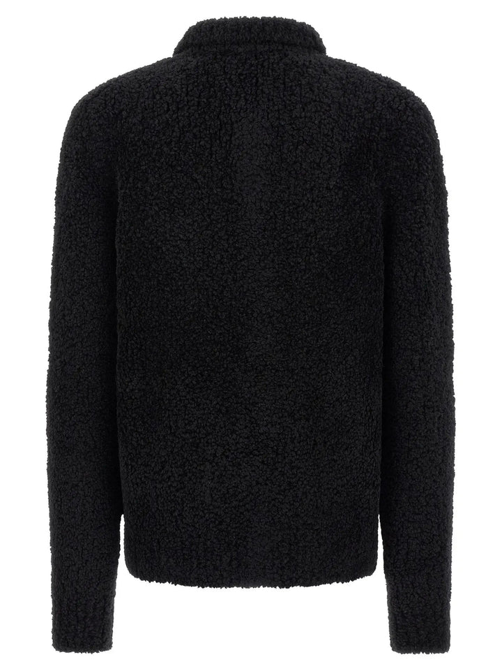Dolce &amp; Gabbana Sample Sale | Dolce &amp; Gabbana Black Alpaca Leather Cardigan - | Designer outlet