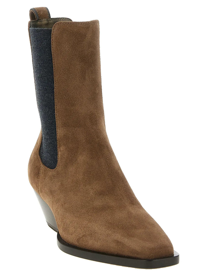 Brunello Cucinelli Sample Sale | Brunello Cucinelli Brown Calfskin Chelsea Boots - | Designer outlet
