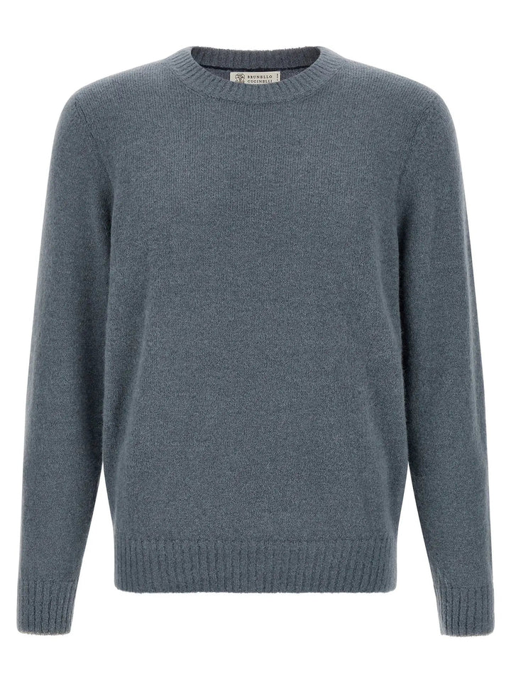 Brunello Cucinelli Sample Sale | Brunello Cucinelli Blue Alpaca Leather Cardigan - | Designer outlet