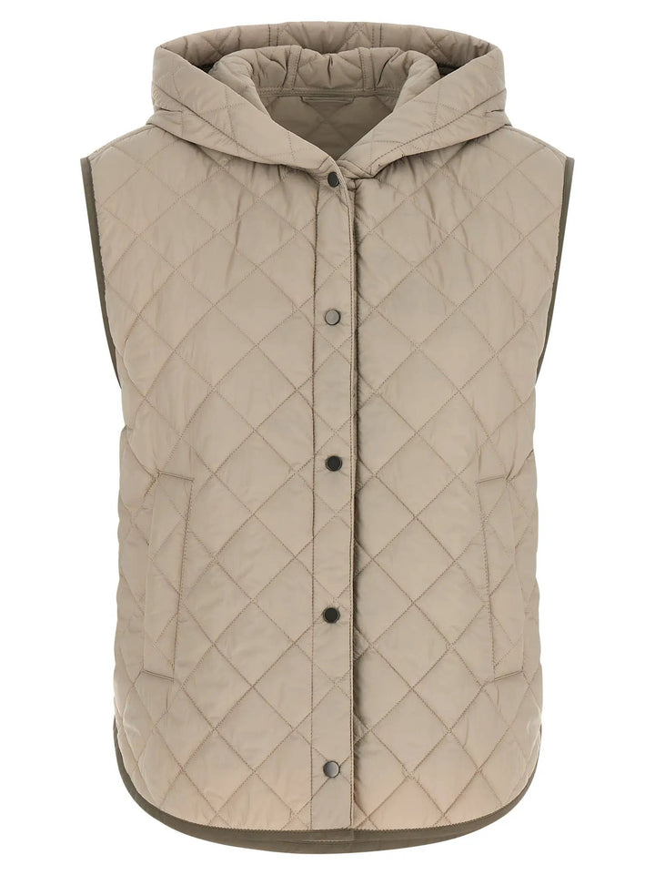 Brunello Cucinelli Sample Sale | Brunello Cucinelli Beige Polyamide Sleeveless Jacket - | Designer outlet