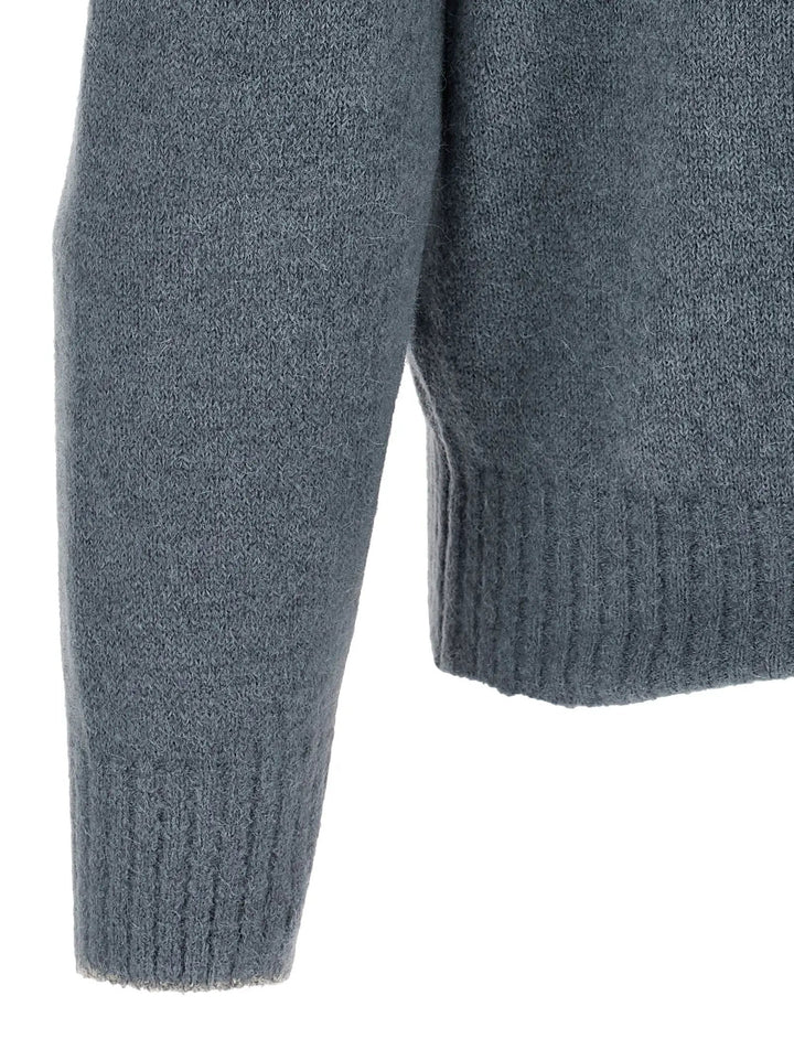 Brunello Cucinelli Sample Sale | Brunello Cucinelli Blue Alpaca Leather Cardigan - | Designer outlet