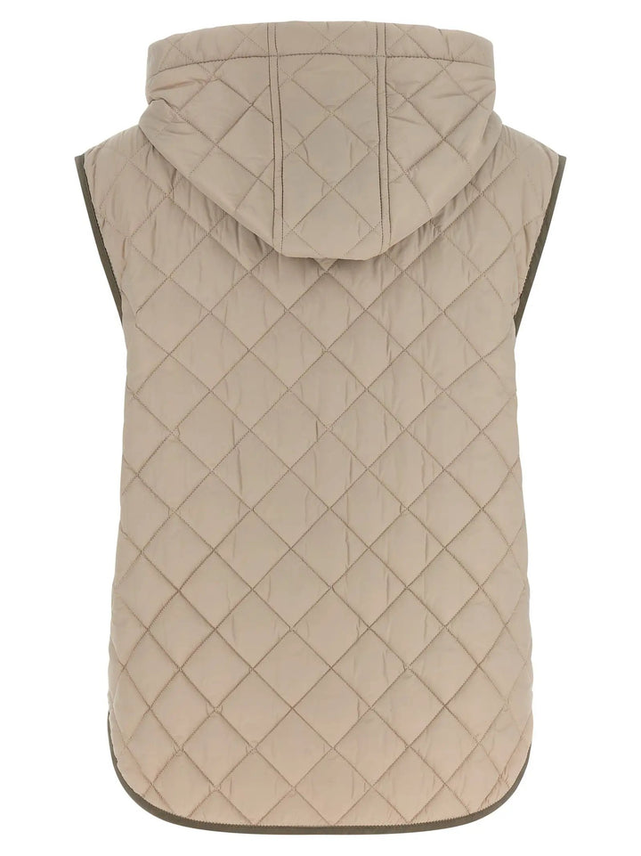 Brunello Cucinelli Sample Sale | Brunello Cucinelli Beige Polyamide Sleeveless Jacket - | Designer outlet