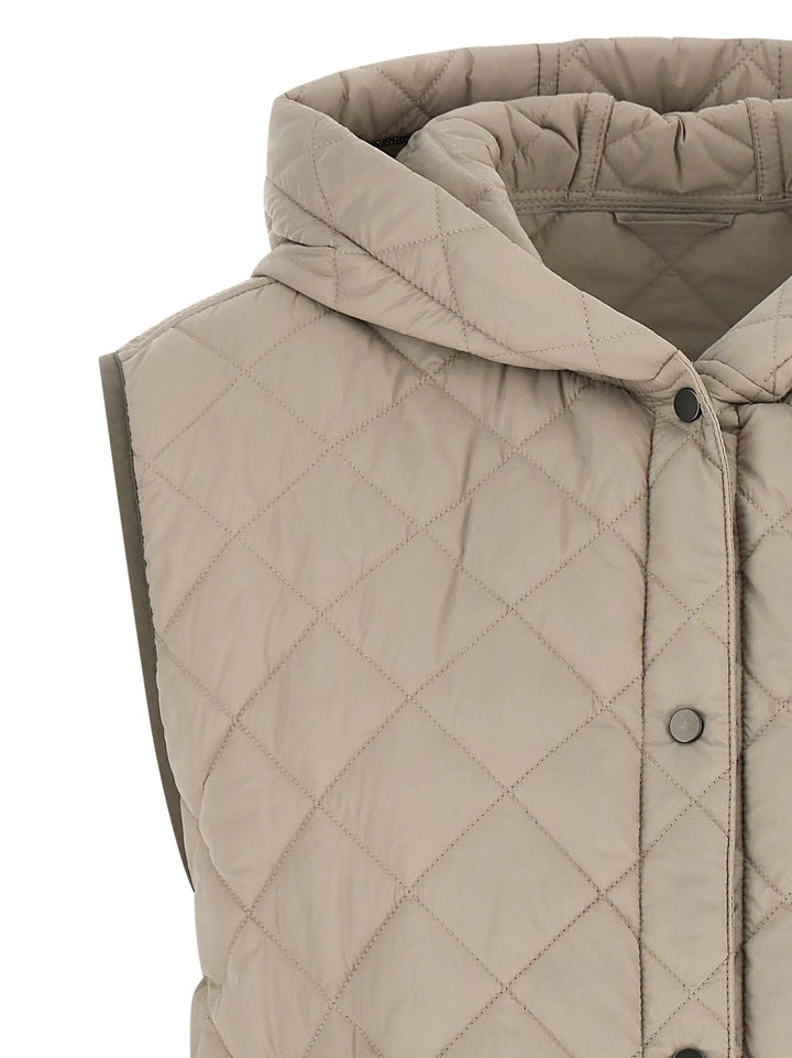 Brunello Cucinelli Sample Sale | Brunello Cucinelli Beige Polyamide Sleeveless Jacket - | Designer outlet