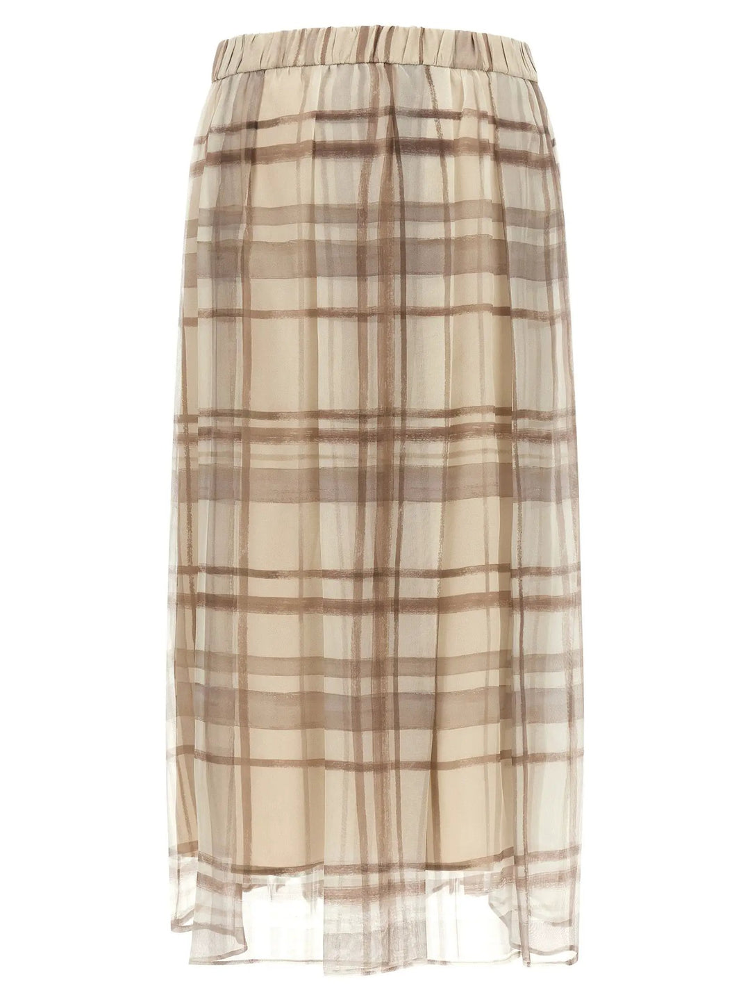 Brunello Cucinelli Sample Sale | Brunello Cucinelli Beige Silk Midi Skirt - | Designer outlet