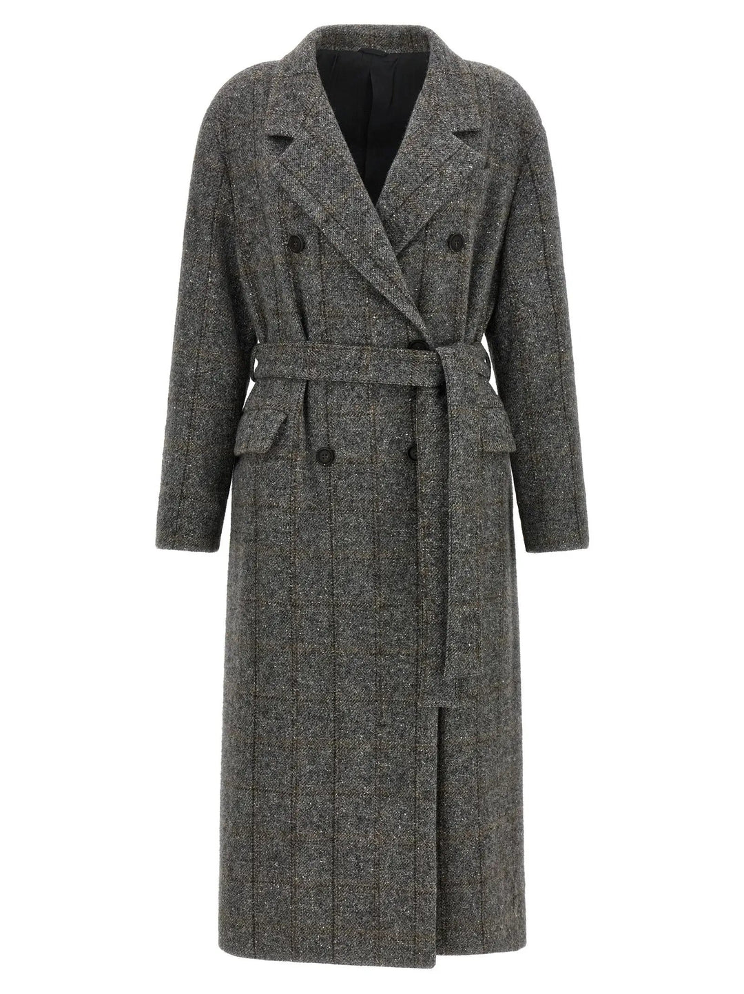 Brunello Cucinelli Sample Sale | Brunello Cucinelli Gray Alpaca Leather Coat - | Designer outlet
