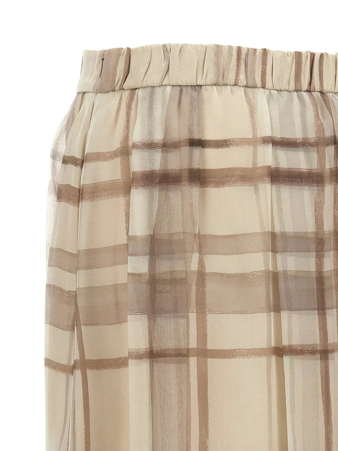 Brunello Cucinelli Sample Sale | Brunello Cucinelli Beige Silk Midi Skirt - | Designer outlet